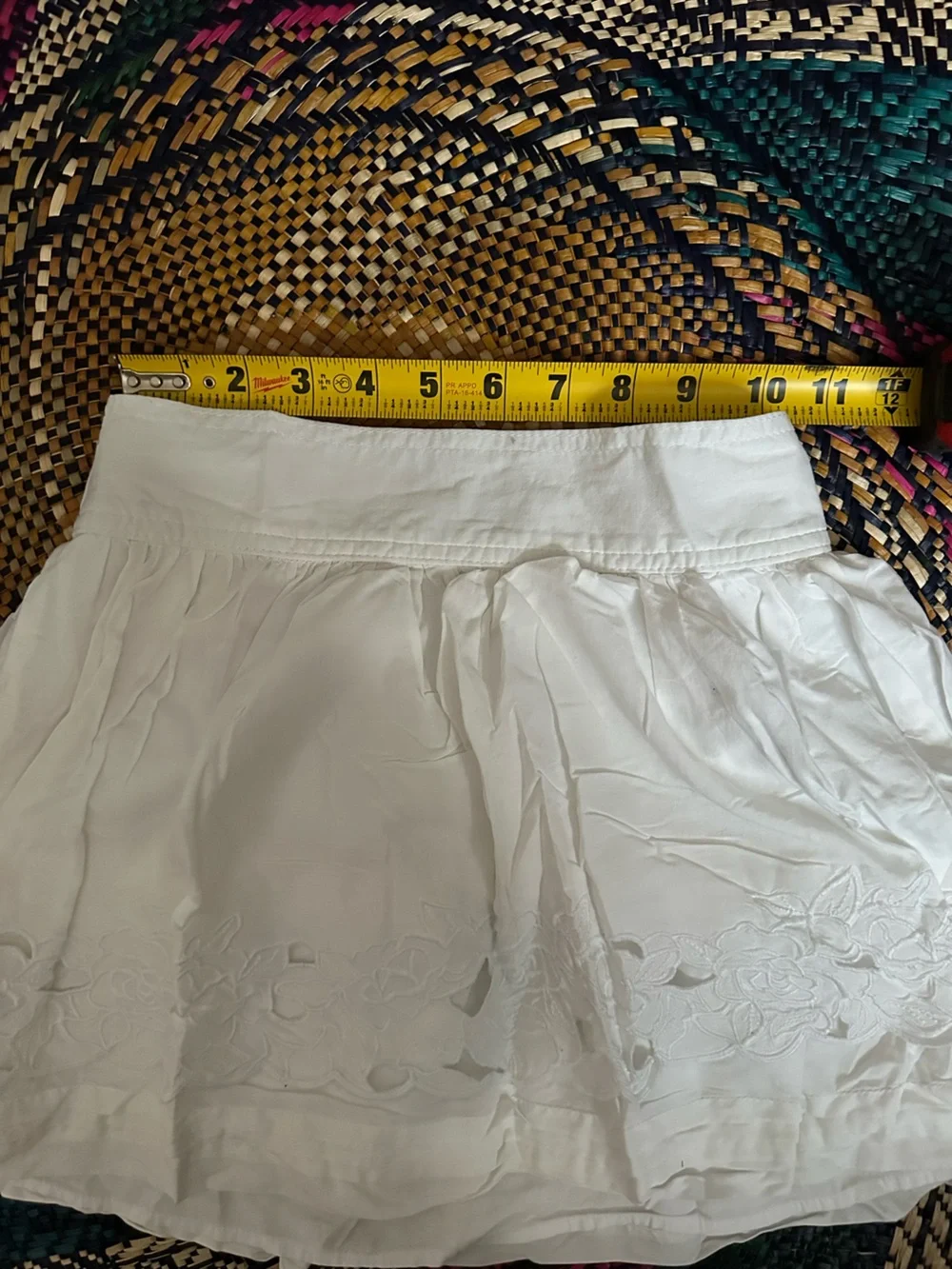 Abercrombie & Fitch White Lace-Trim Mini Skirt